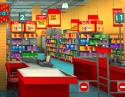 Supermarket interior