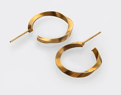 Bronze designer modern earrings #Mobius