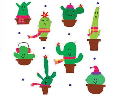 Winter Cactus Pattern