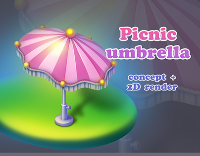 Concept & 2D сolor render Umbrella * Casual Game Art