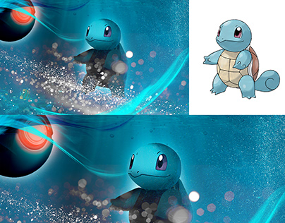 Pokemon Squirtle Sketch Into 3d art