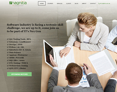 Magnitia Software Training Institute Website building