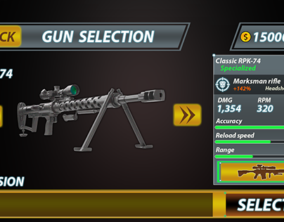 Mega Shooting Gun Strike Game UI