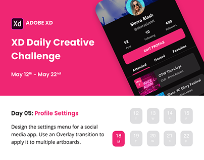 Creative Challenge 05 - Profile Settings