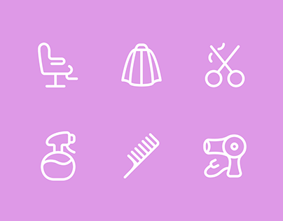 Hairdressing Tools - Icon Design