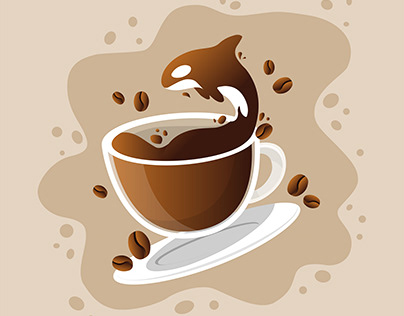 Illustration of coffee orca