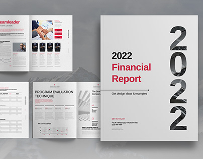 Red Financial Report Layout
