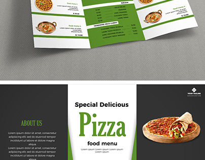 New trifold fast food menu brochure for restaurant