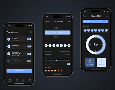 Alarm Clock App / Mobile App UI Design