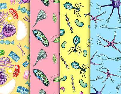 CELL WORLD. Textile Design. Pattern Collection.