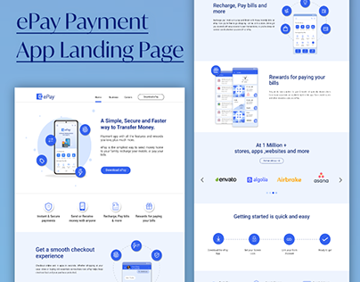 E-pay Payment app Landing Page
