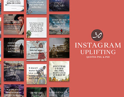 30 Free Instagram Uplifting Quotes PNG & PSD Templates