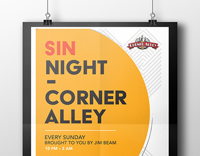 Project: Sin Night poster for Corner Alley