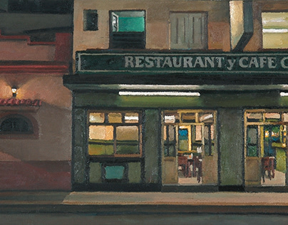 "Restaurant y Cafe Cordoba", oil on canvas