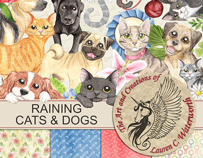 Raining Cats & Dogs Digital Scrapbooking Kit
