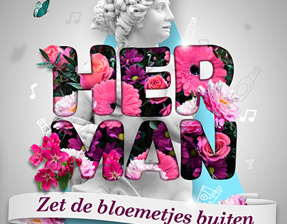 Herman 'Zet de bloemetjes buiten' Poster