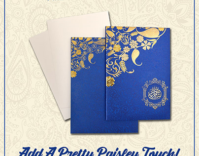 Paisley Pattern Theme Wedding Invitation Cards
