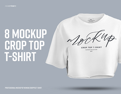Mockups Crop Top T-shirt in 3D Style + 1 Free