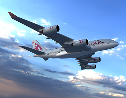 Qatar Airbus a380 (3D model)