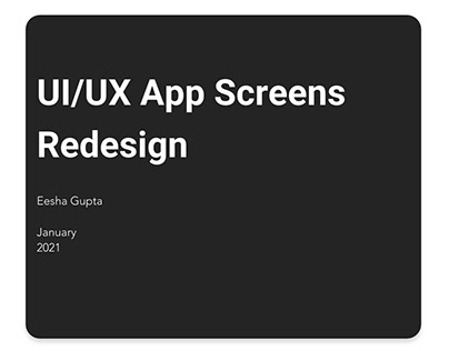 ui/ux app screens redesign