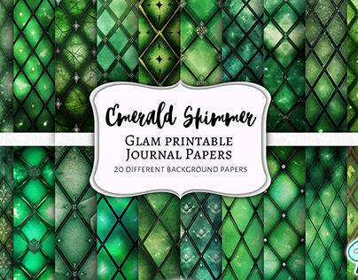 Emerald Shimmer Digital Paper Bundle
