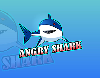 Маскот лого ANGRY SHARK