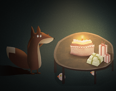 原创 小狐狸的生日 插画