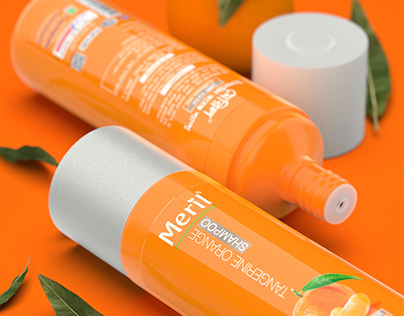 Tangerine Orange Shampoo- 3D Product Rendering