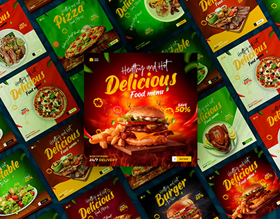 Restaurant Food Social Media Promotional Banner Design