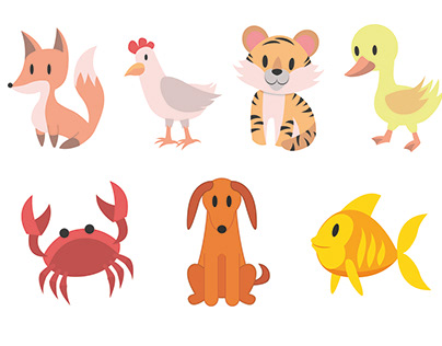 Ilustración de animales variados