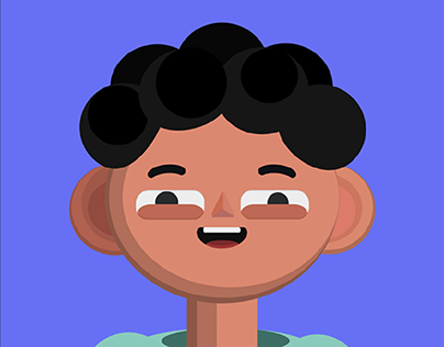 2​​​​​​​D Vector Illustration of Boy Smiling