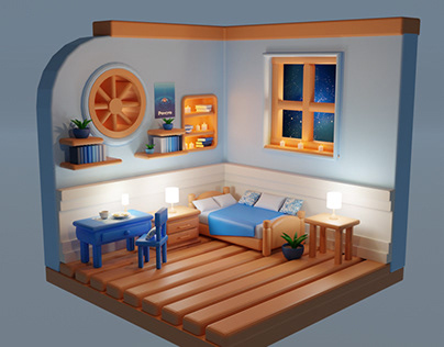 Cozy blue room