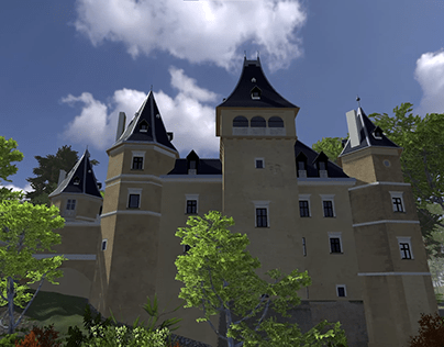 3D geovisualization of the castle in Gołuchów
