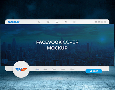 Realistic Facebook cover mockup Free Download
