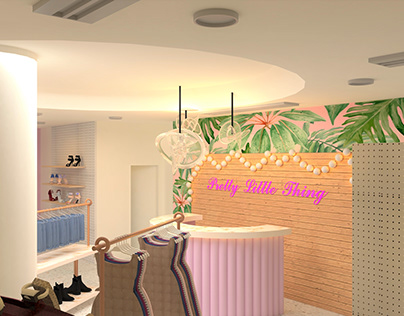 Pretty Little Thing tropical inspired retail design
