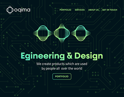 oqima — web design for Industrial design studio