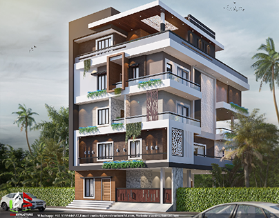 (G+4) Elevation Design @ Bangalore, India.