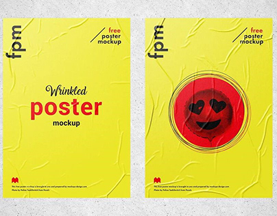 30+ Realistic Wrinkled Posters PSD Mockup Templates
