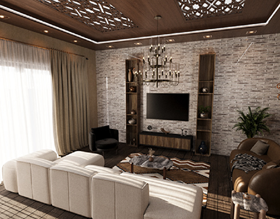 living room interior in oriental/ethnic style