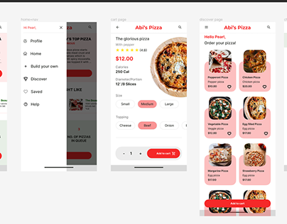 Prototype for a pizza delivery app