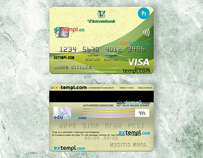 Vietnam Vietcombank visa electron card template