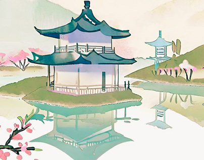Coloriages de paysages zen