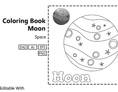 Coloring Book for Kids - Moon