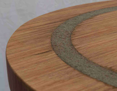 Timber & Concrete table and stool