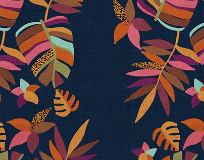 Pattern Leaves and Details in Animal Print with Texture