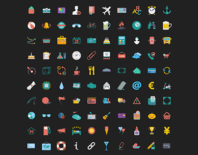 100 Free Colorful Web Design Icons