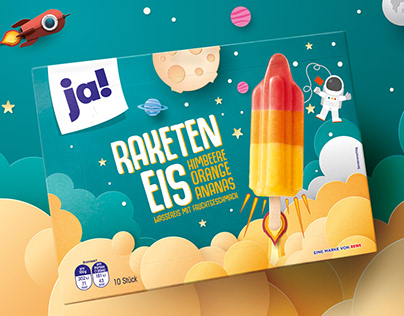 Packaging design relaunch of the REWE own brand ja!