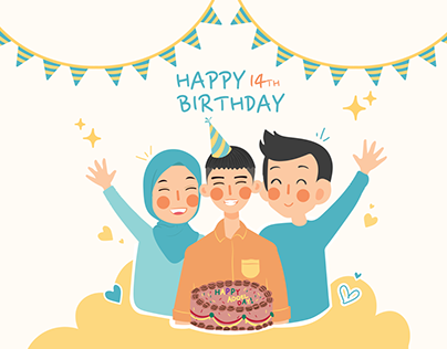 Illustration Birthday Card