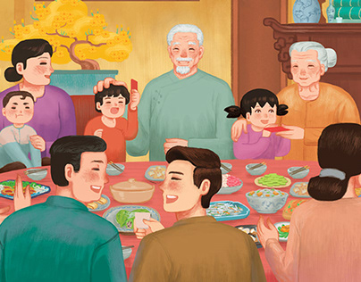 "NHAM NHI TET 2023" Illustration for Kim Dong publisher