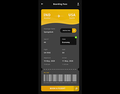 Flight booking app UX/UI
